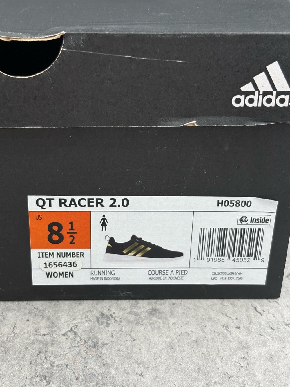 ADIDAS QT RACER 2.0 womens lace up athletic sneakers shoe size 8.5 M black NEW - Picture 8 of 8